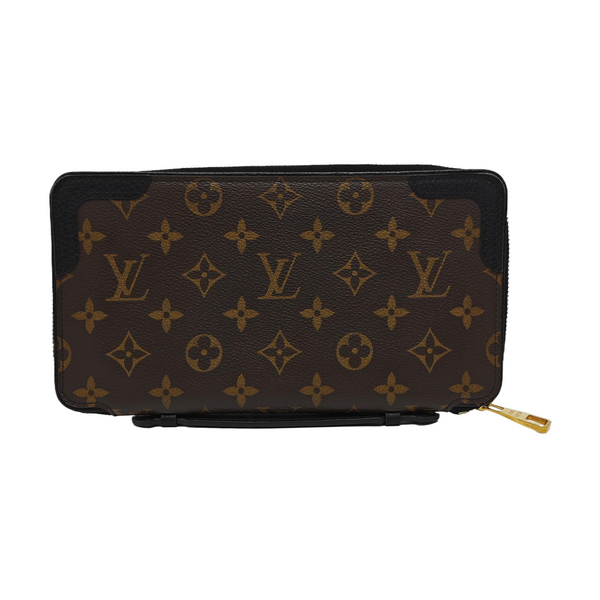 Monogram Coated Canvas Clutch Brown