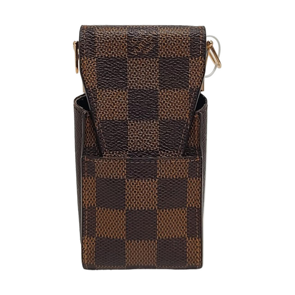 Damier Ebene Coated Canvas Clutch Brown