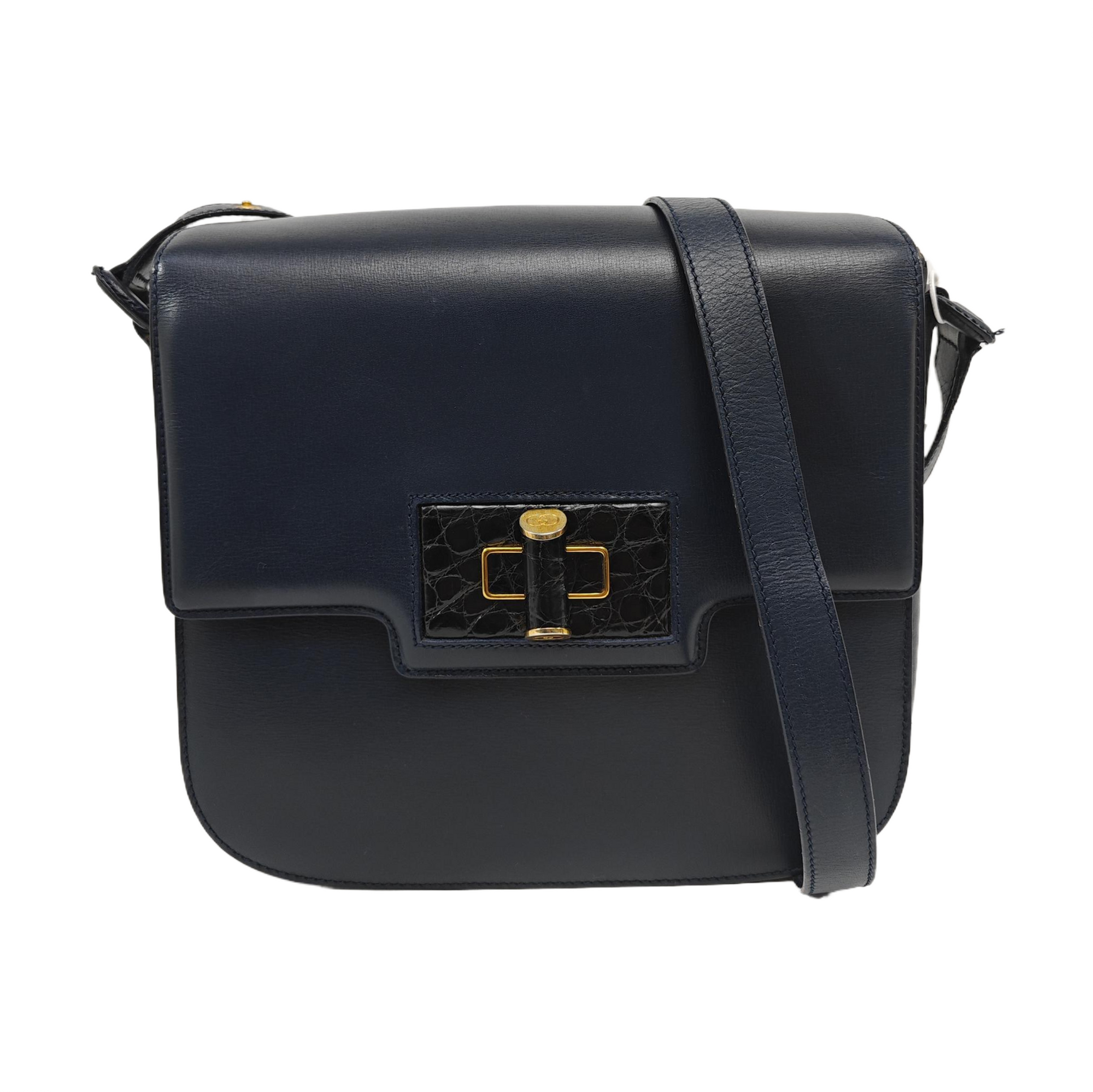 Calfskin Crossbody Bag Blue