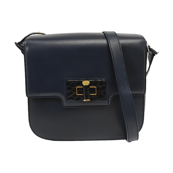 Calfskin Crossbody Bag Blue