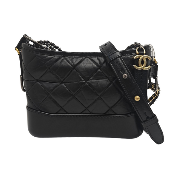 GABRIELLE Small Quilted Calfskin Black