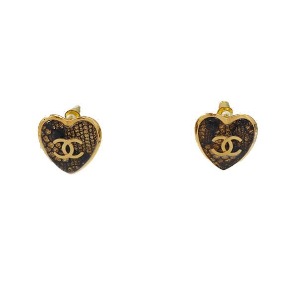 Resin Black Stud Earrings