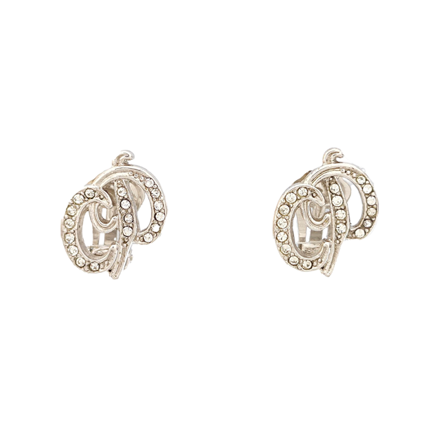 Petit CD Metal Silver Clip On Earrings