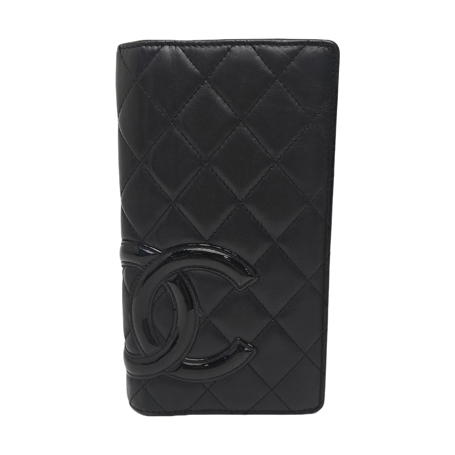 CAMBON Quilted Calfskin Black Wallet