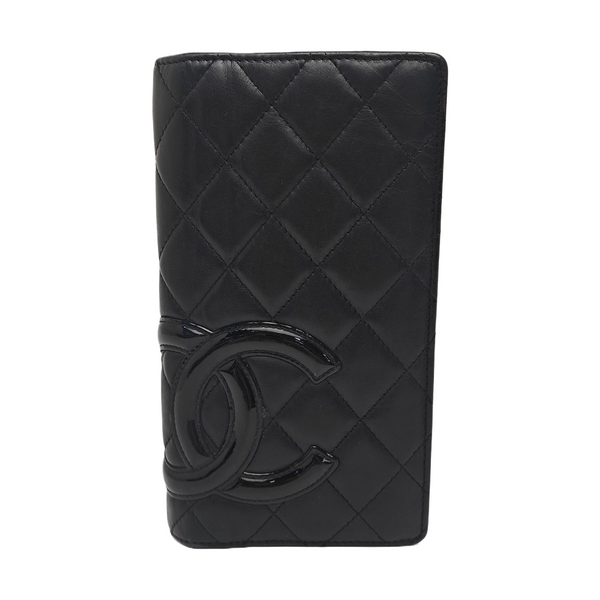 CAMBON Quilted Calfskin Black Wallet