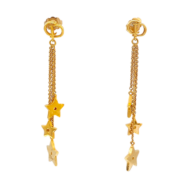 Dior Star Metal Gold Stud Earrings