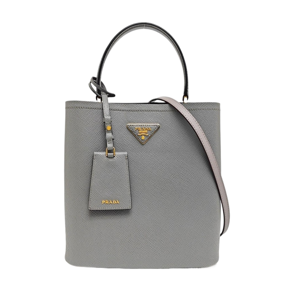 Panier Medium Saffiano Calfskin Gray