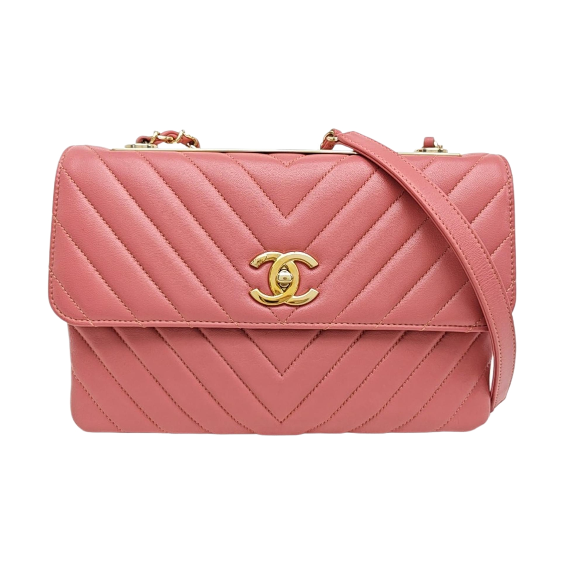 TRENDY CC Chevron Lambskin Pink