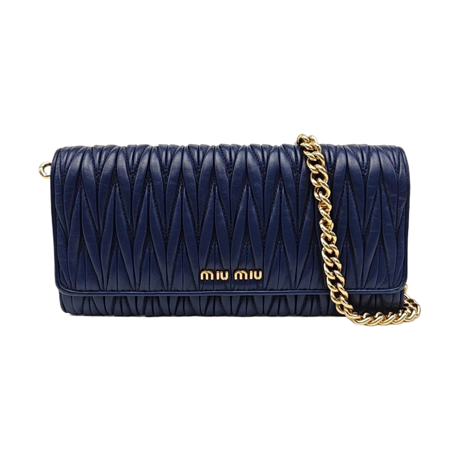 Quilted Lambskin Shoulder Bag Blue
