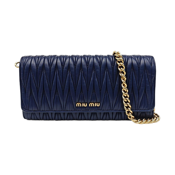 Quilted Lambskin Shoulder Bag Blue