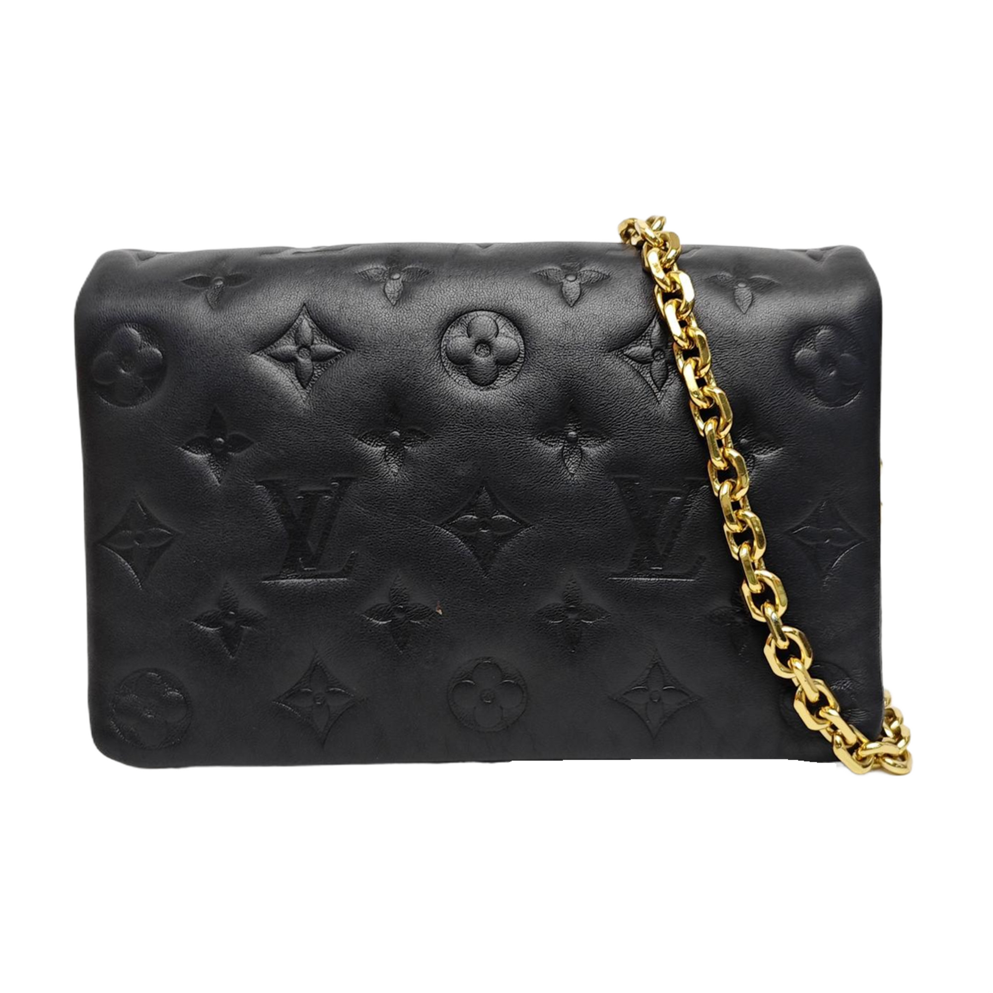 COUSSIN Monogram Lambskin Black