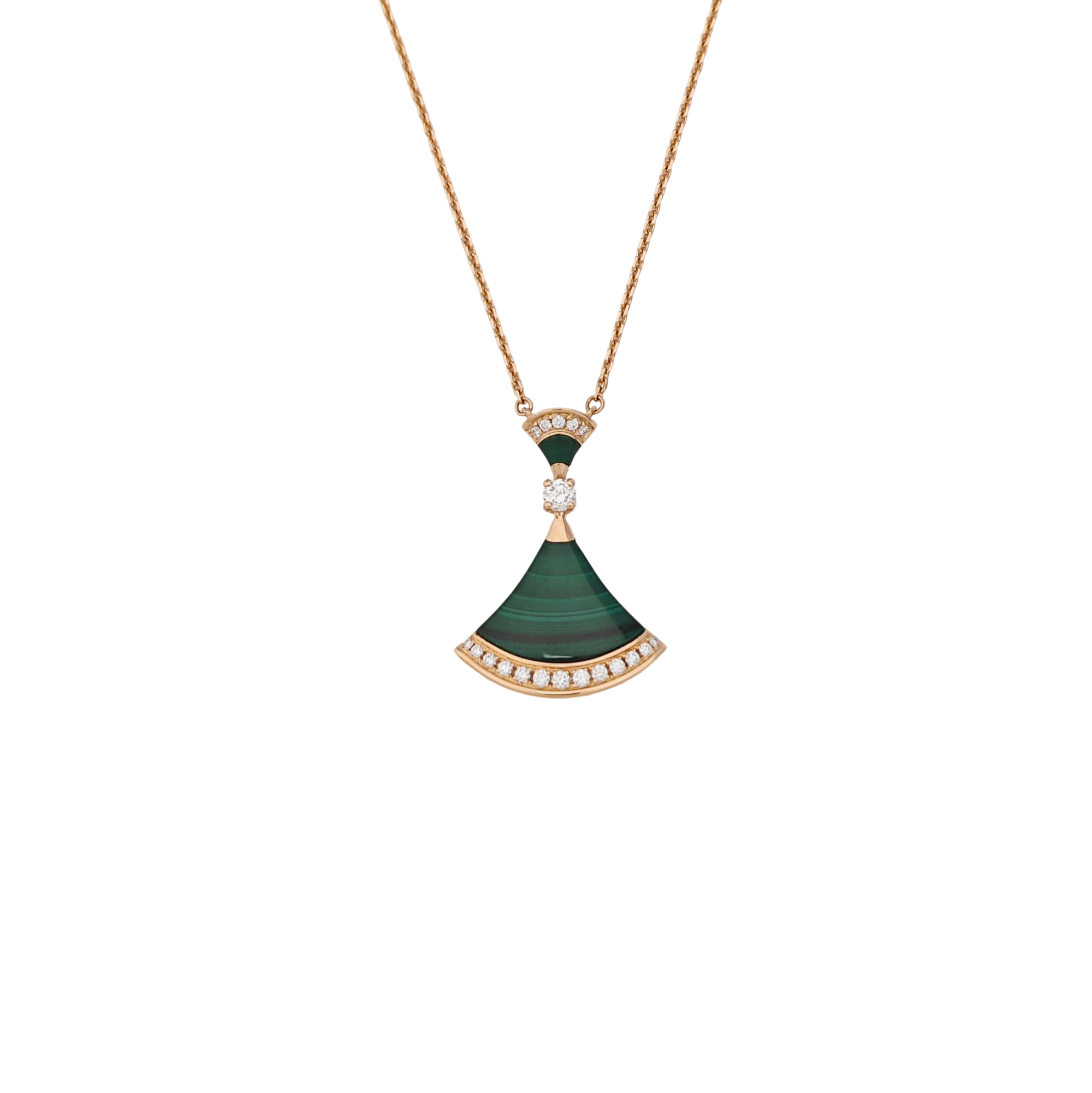 DIVAS' DREAM 18k Rose Gold Green Necklace