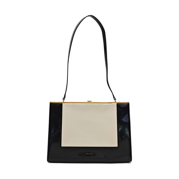 Patent Leather Top Handle Bag Black