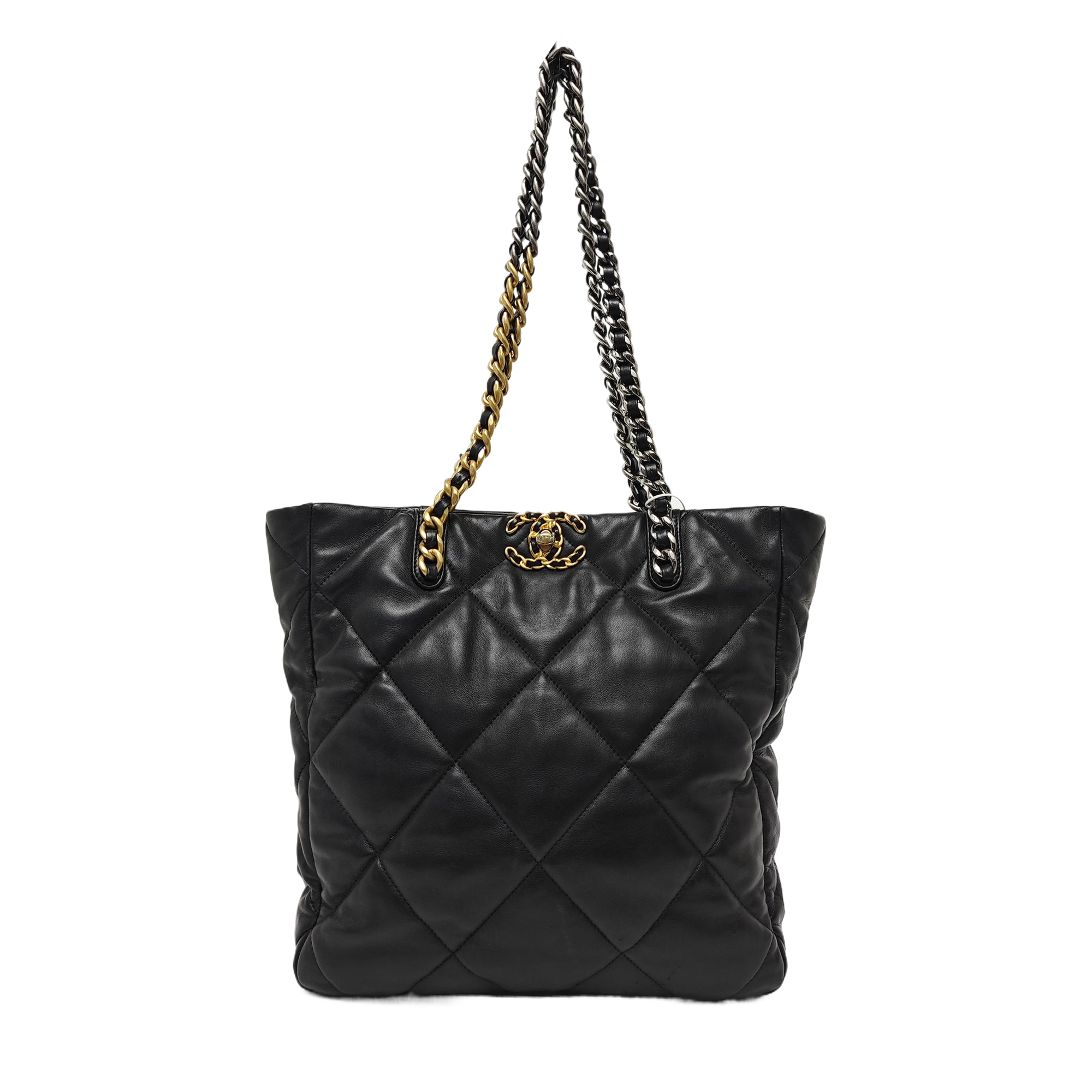 CHANEL 19 Large Quilted Lambskin Black