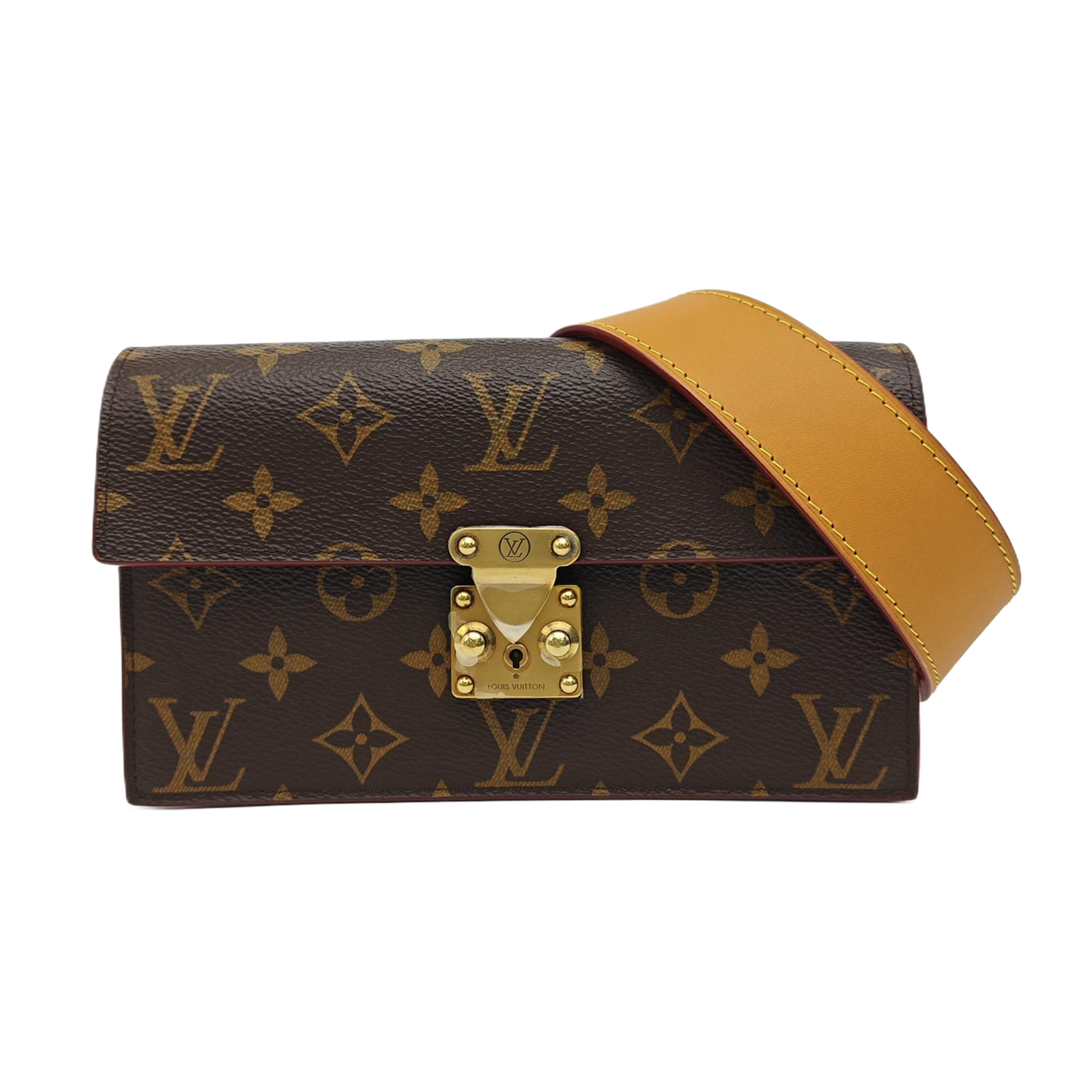 S LOCK GM Monogram Coated Canvas Brown