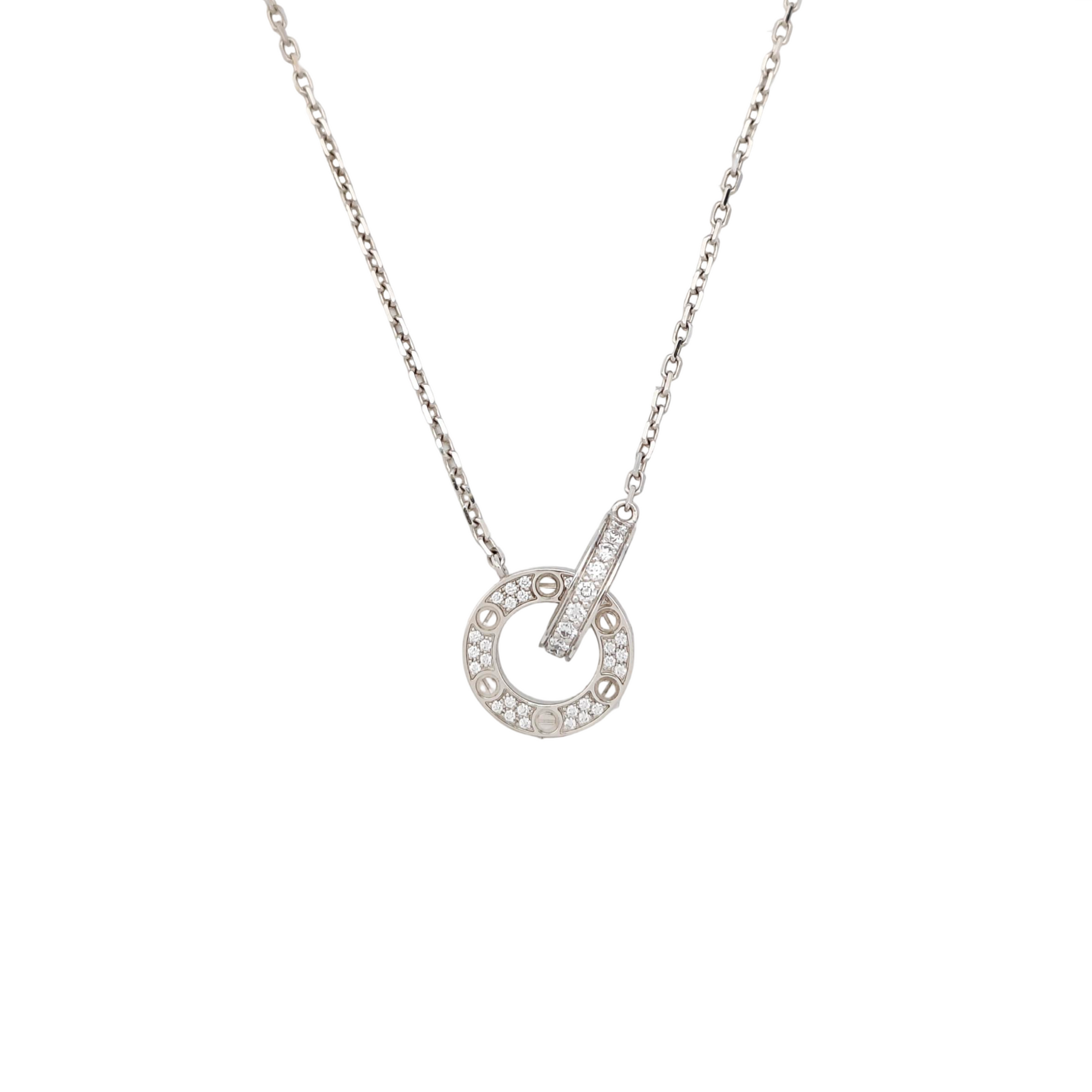 LOVE 18k White Gold Silver Necklace