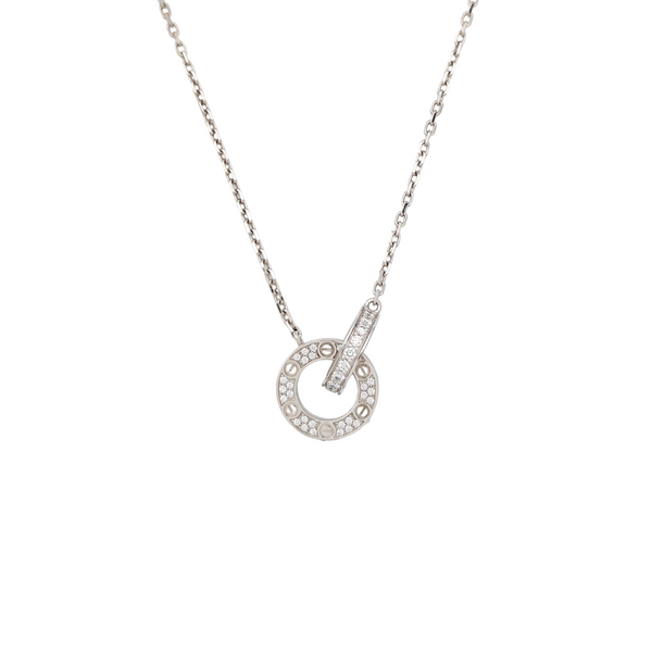LOVE 18k White Gold Silver Necklace