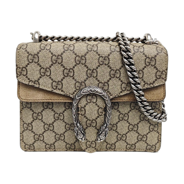 Dionysus Mini Monogram Coated Canvas Beige