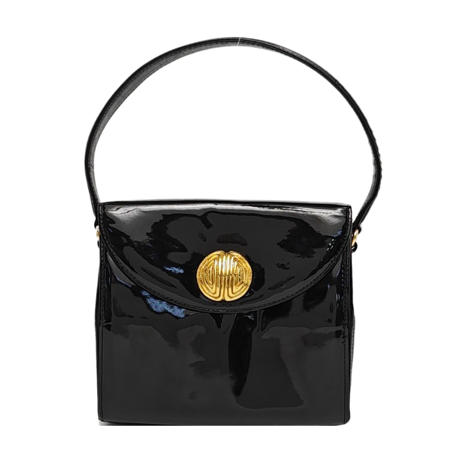 Leather Top Handle Bag Black