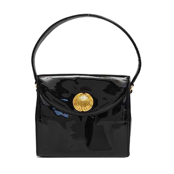 Leather Top Handle Bag Black