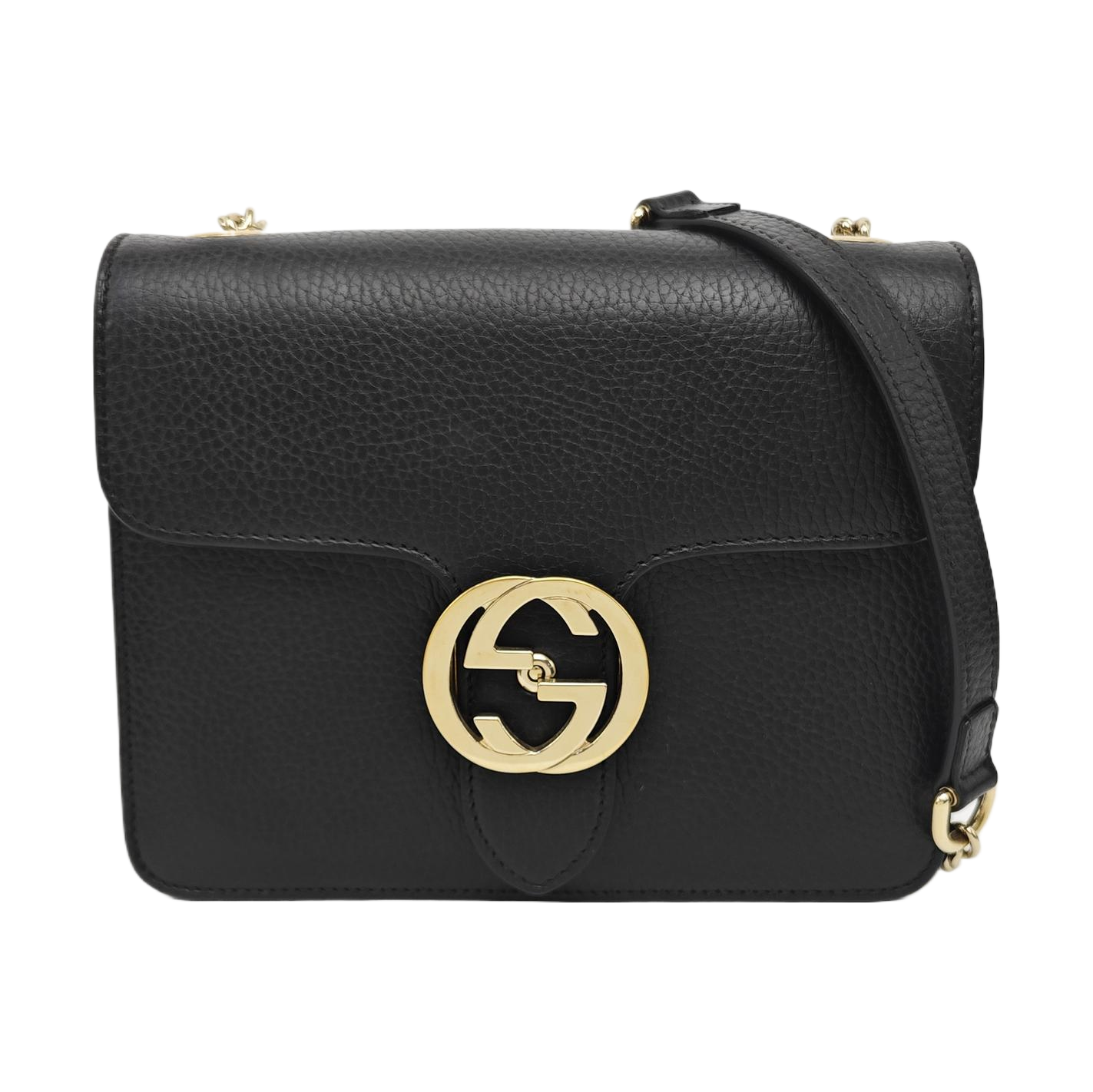 Interlocking G Small Calfskin Black