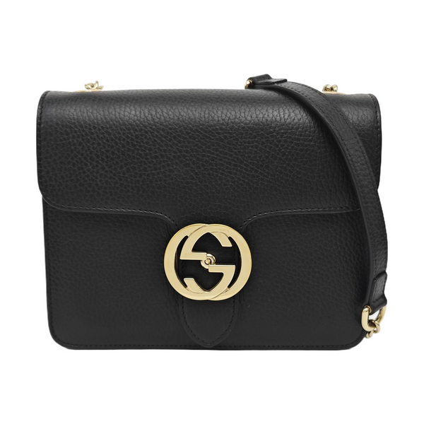 Interlocking G Small Calfskin Black