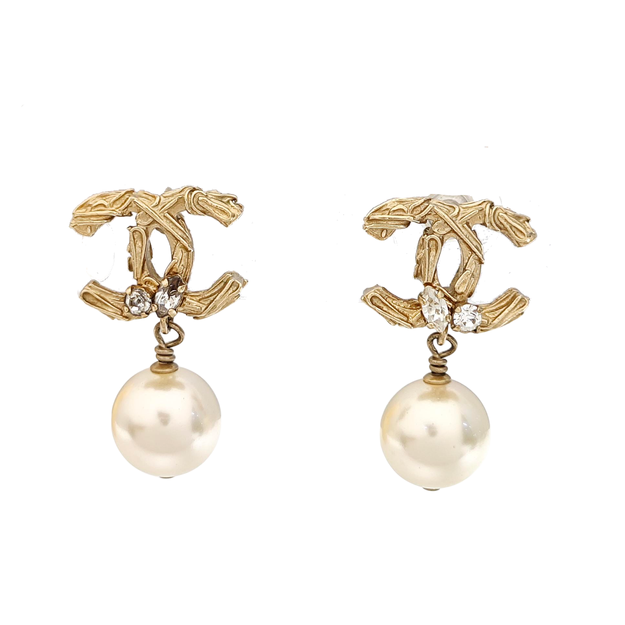 CC Logo Metal Gold Earrings