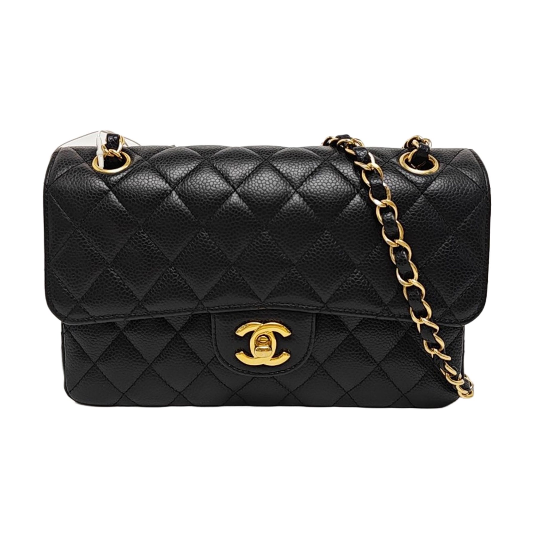 CLASSIC FLAP Small Quilted Grained Calfskin Black