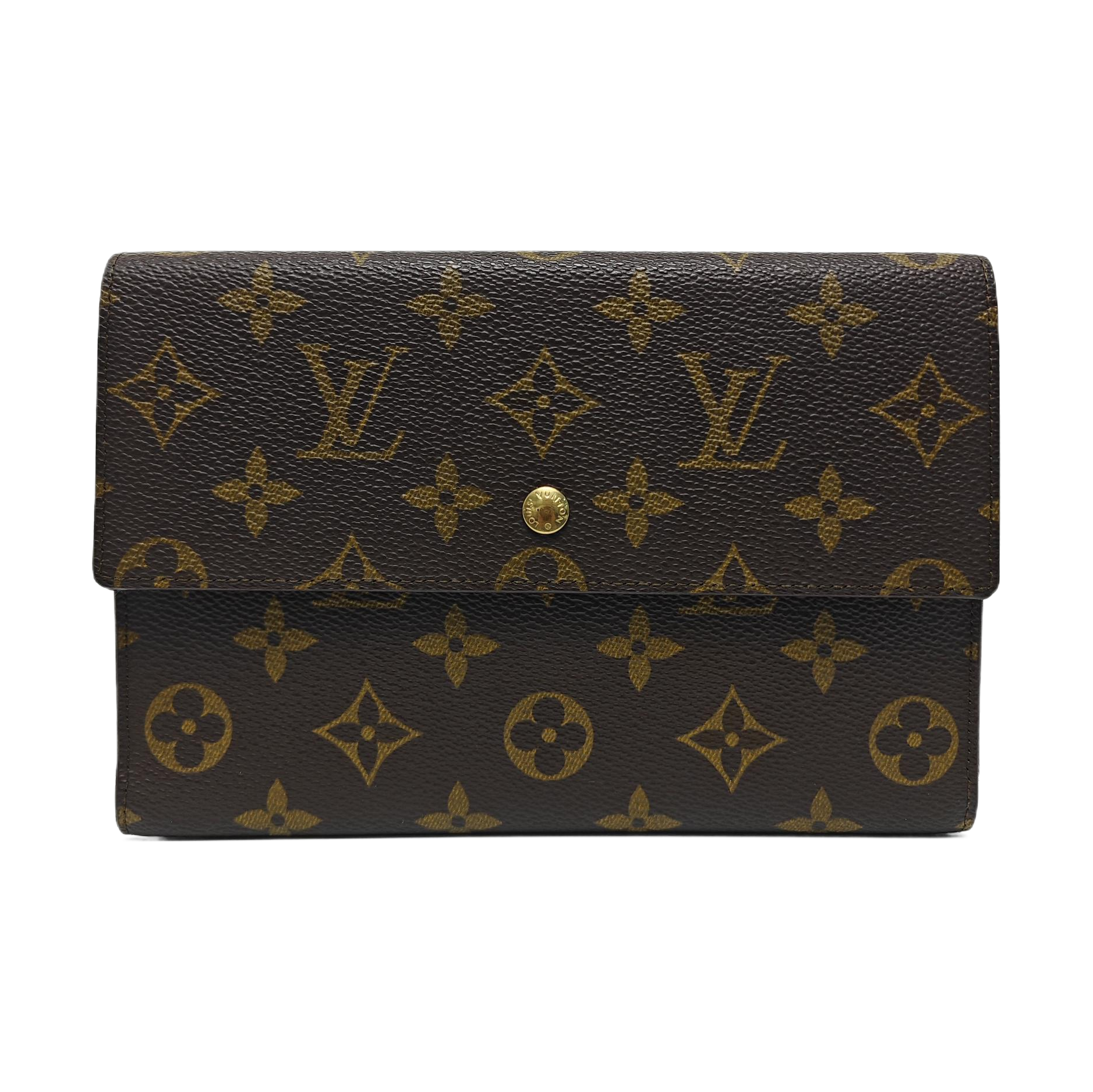 Monogram Coated Canvas Wallet Brown