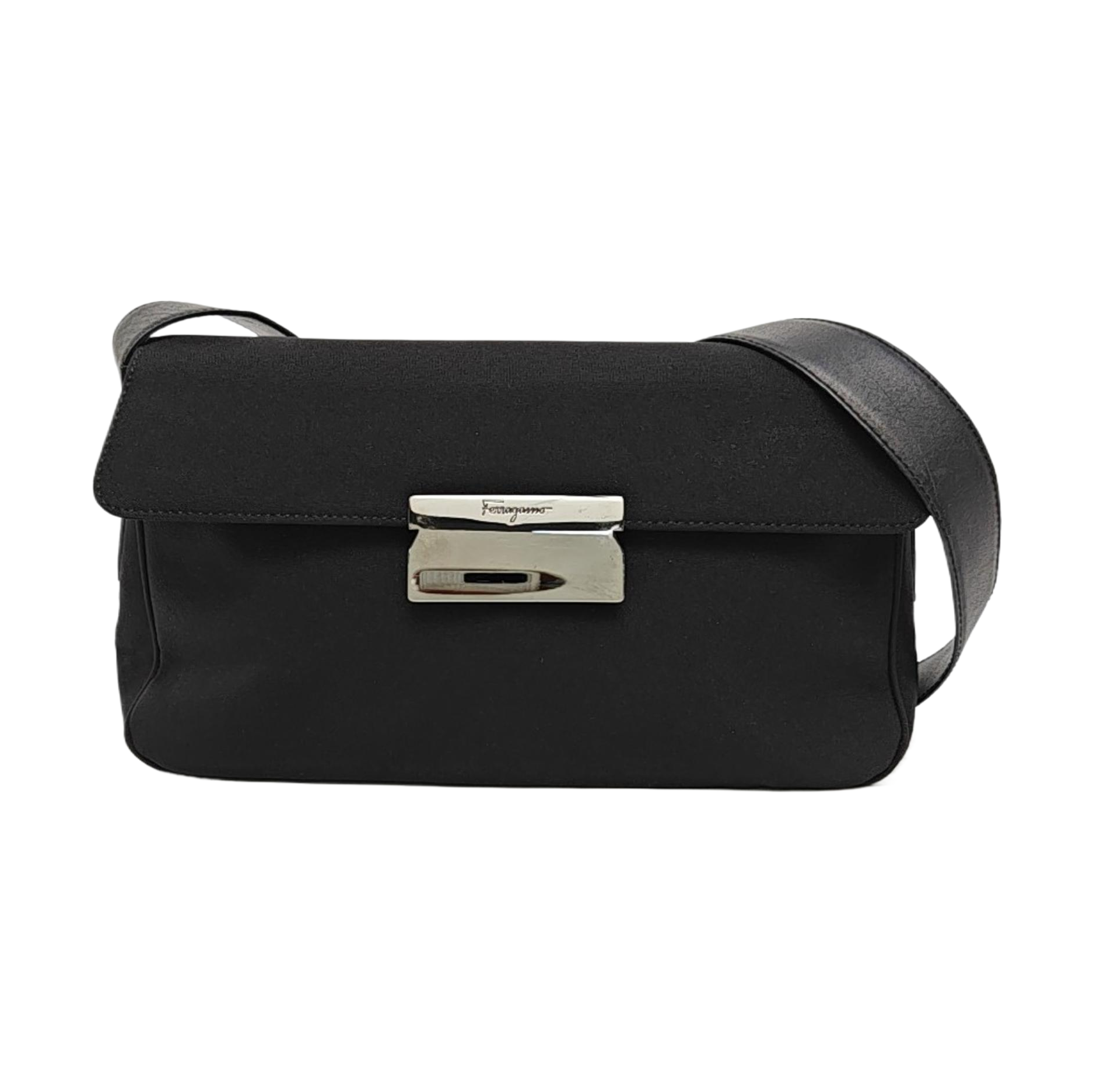 Fabric Shoulder Bag Black