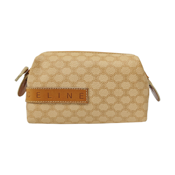 Coated Canvas Clutch Brown