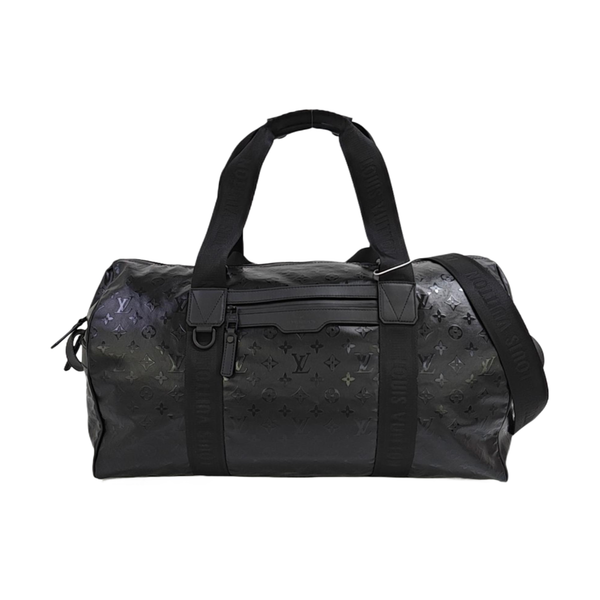 KEEPALL 55 Monogram Coated Canvas Black