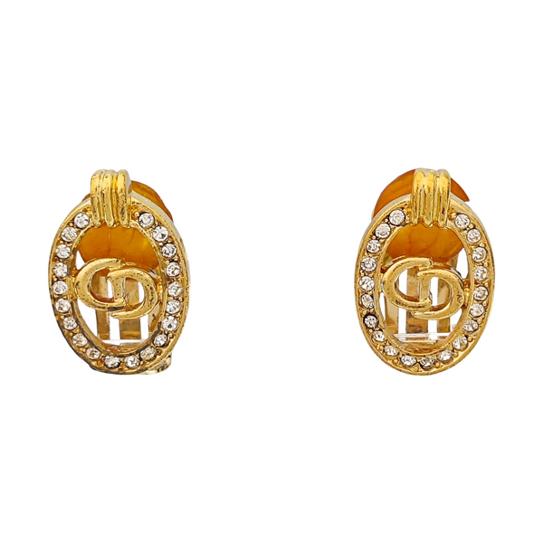 Petit CD Metal Gold Clip On Earrings