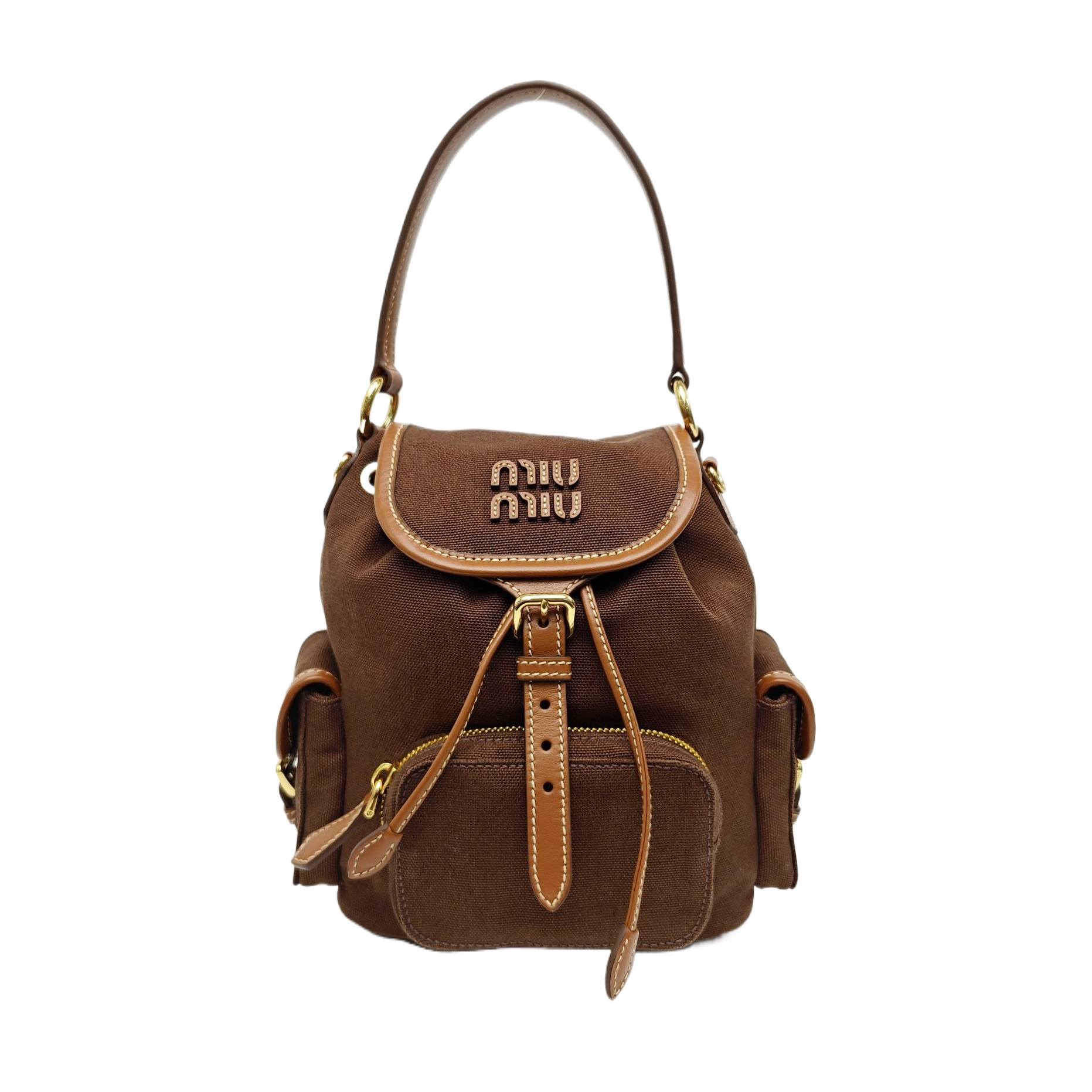 Fabric Backpack Brown