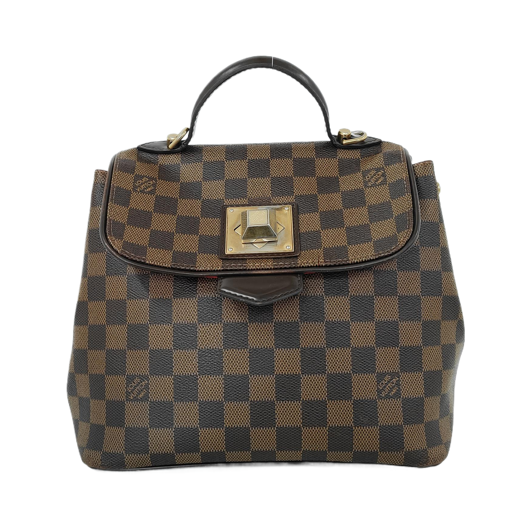 BERGAMO Damier Ebene Coated Canvas Brown