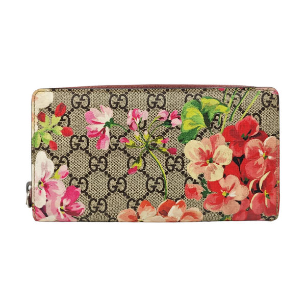 GG Blooms Monogram Coated Canvas Beige Wallet
