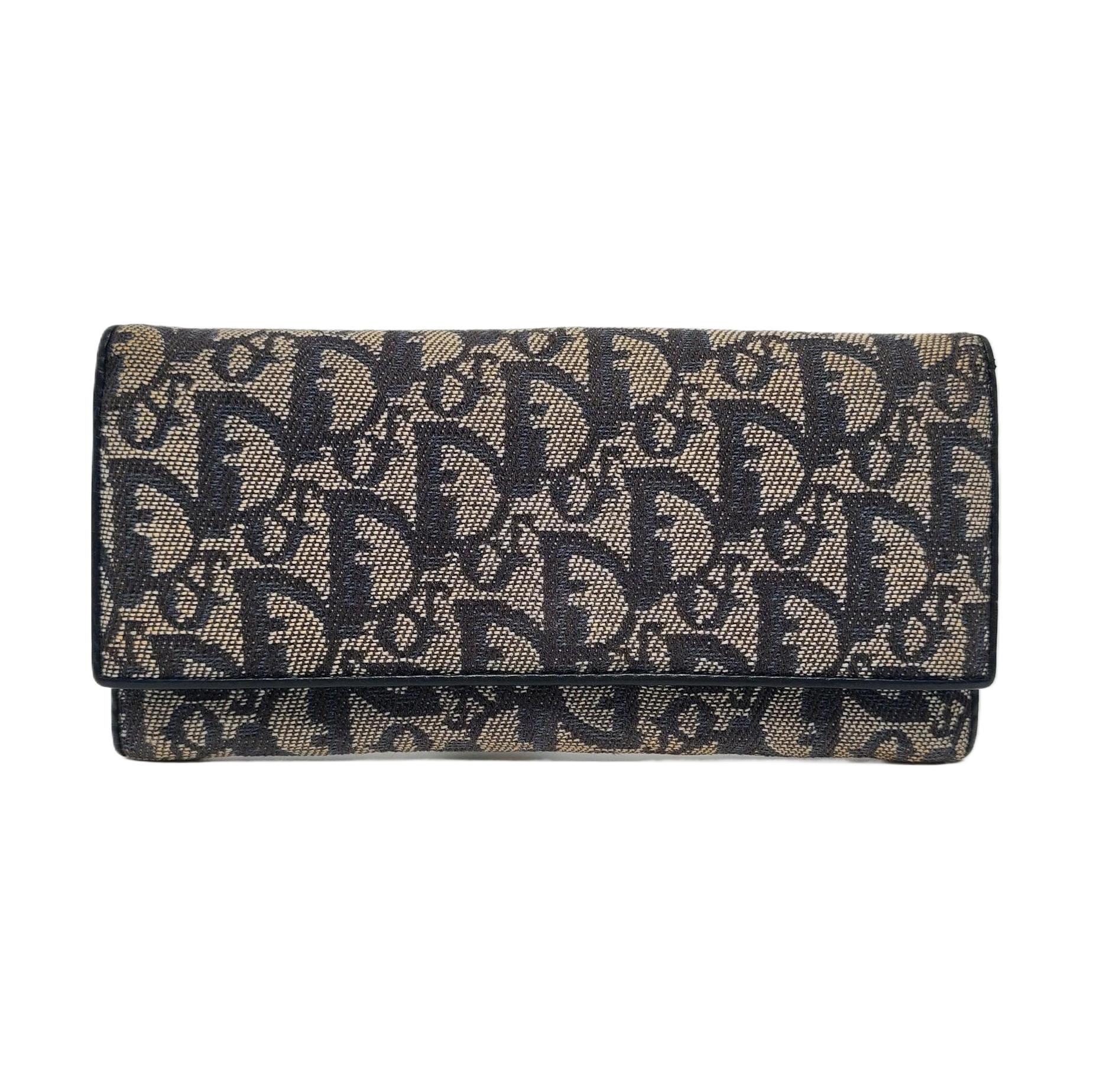 Oblique Coated Canvas Wallet Blue