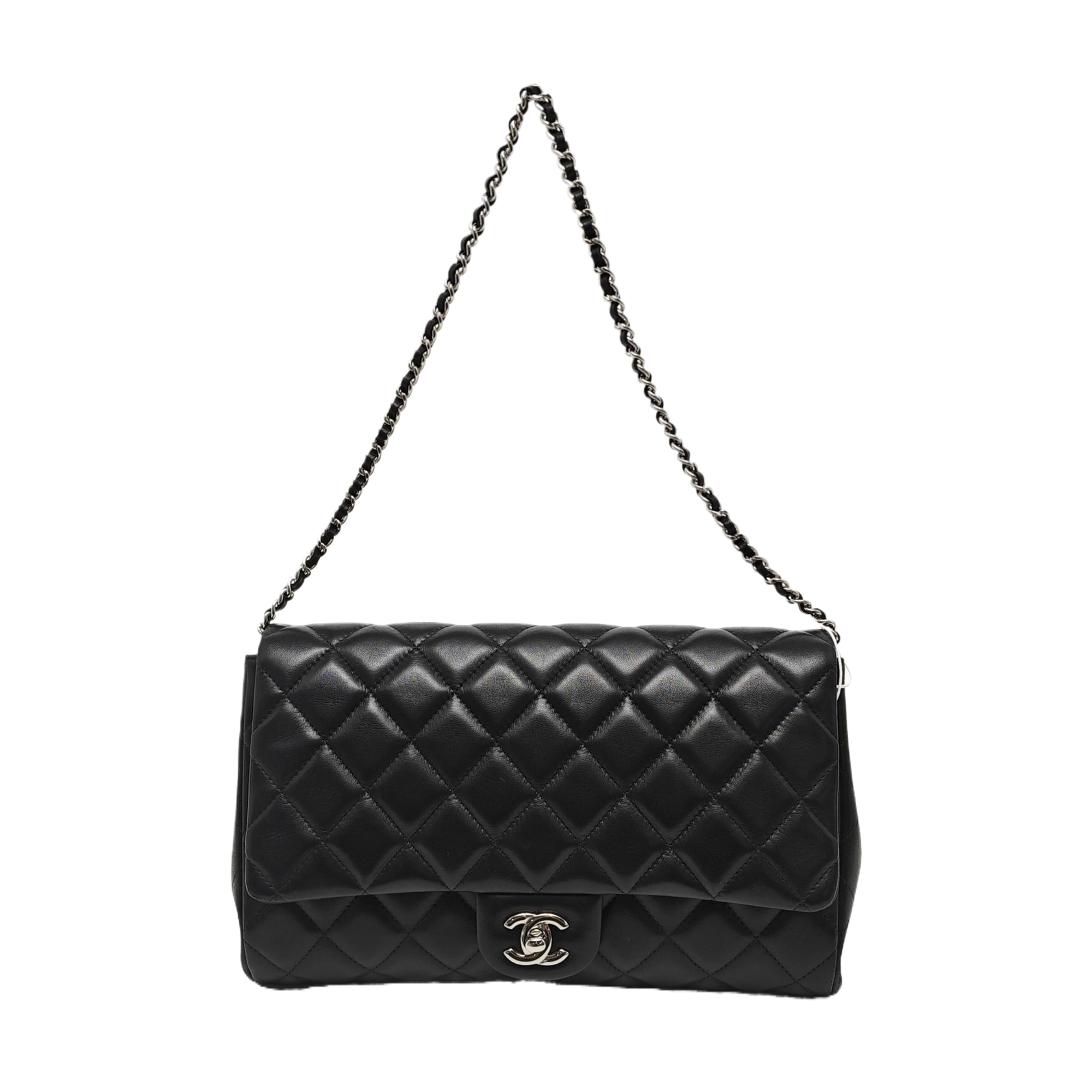 Authenticated pre-owned  CLASSIC FLAP Quilted Lambskin Black - Shoulder Bag at Looply
