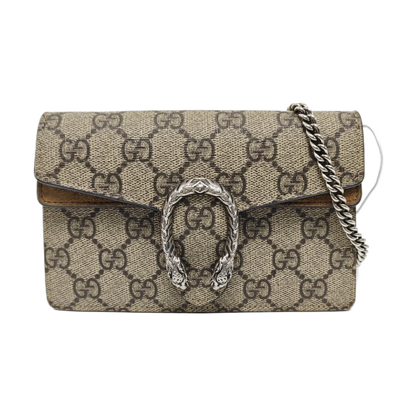 Dionysus Super Mini Monogram Coated Canvas Beige