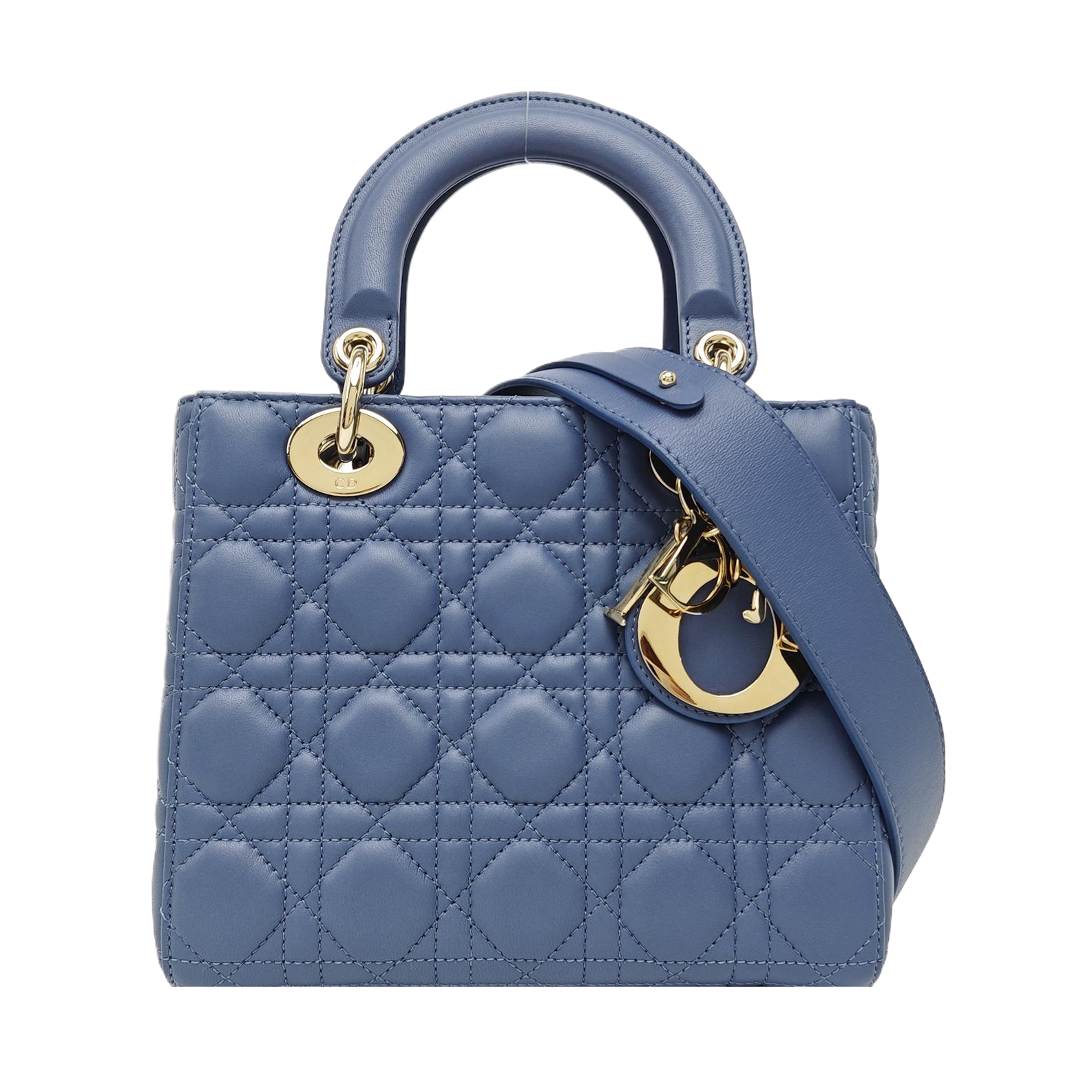 Lady Dior Small Cannage Lambskin Blue