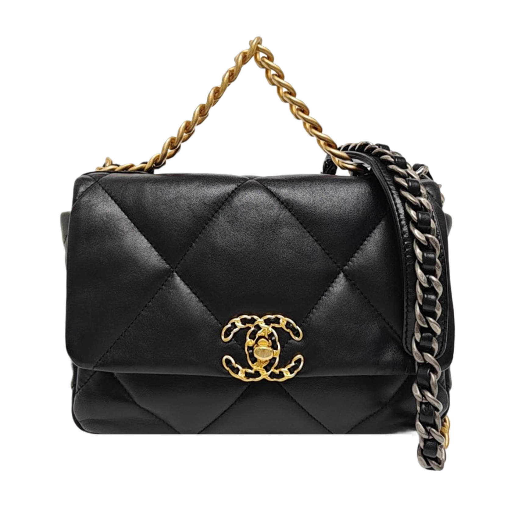 CHANEL 19 Small Quilted Lambskin Black