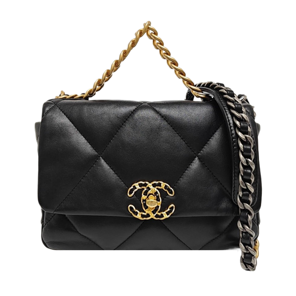 CHANEL 19 Small Quilted Lambskin Black