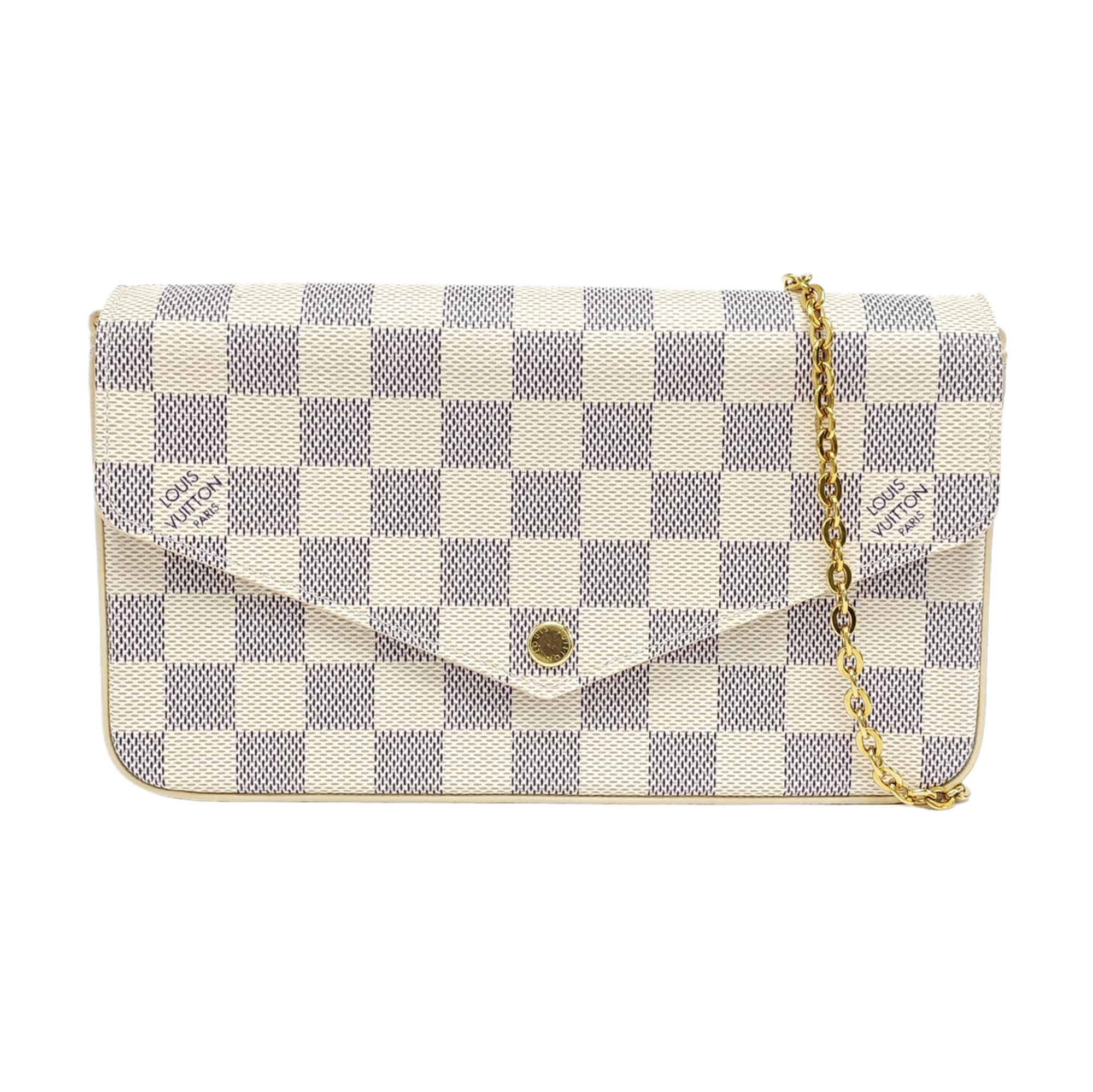 FÉLICIE Damier Azur Coated Canvas White