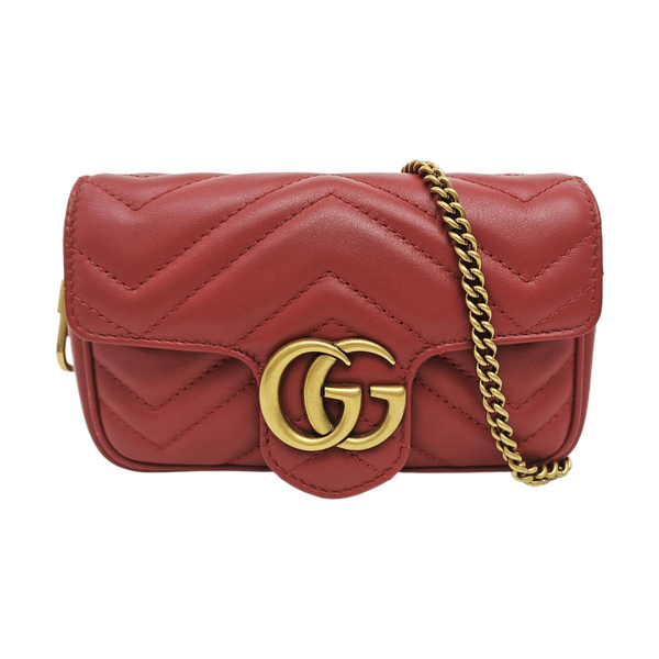 GG Marmont Mini Quilted Calfskin Red