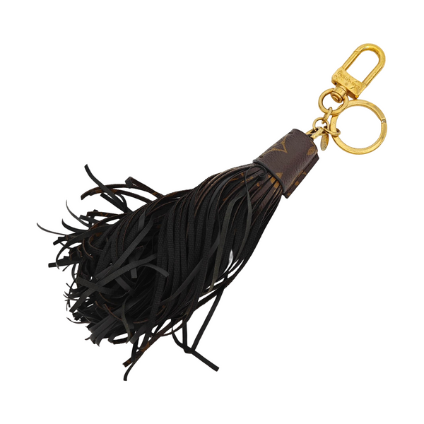Coated Canvas Bag Charm Brown