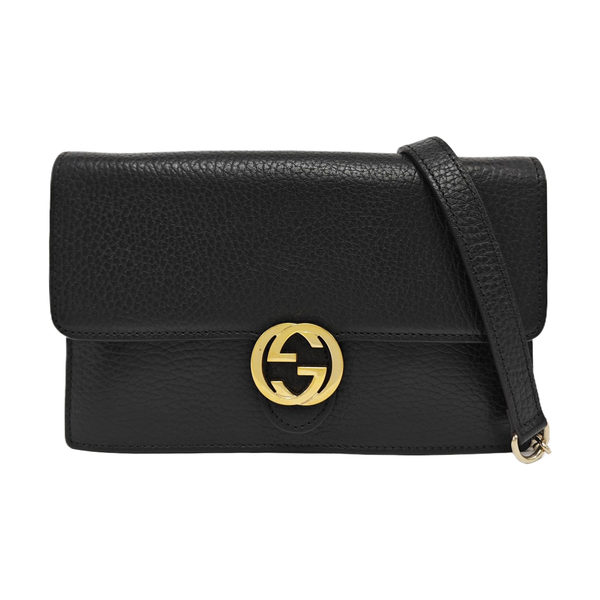 Authenticated pre-owned  Interlocking G Calfskin Black - Crossbody Bag at Looply