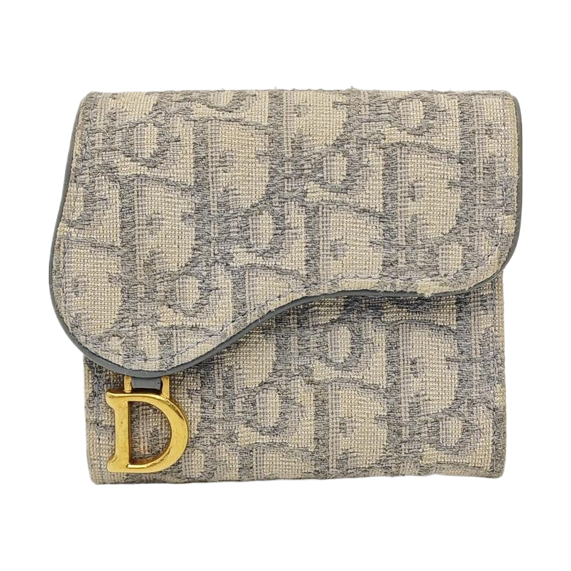 Saddle Mini Oblique Canvas Beige Card Holder