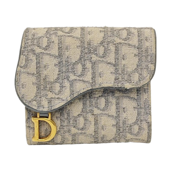 Saddle Mini Oblique Canvas Beige Card Holder