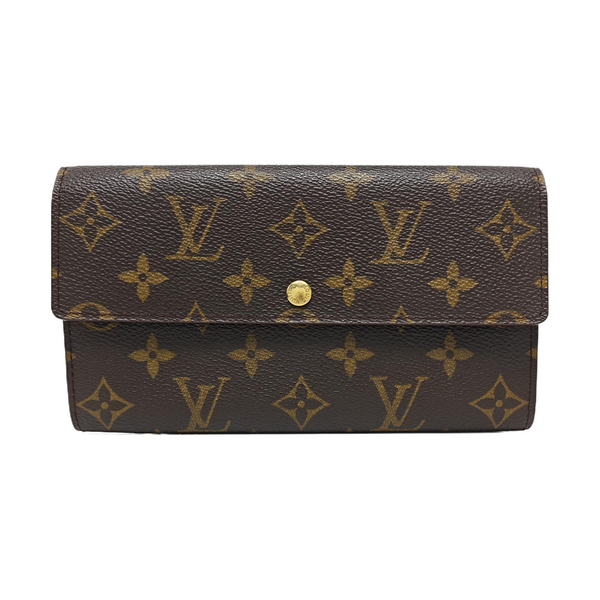 PORTE MONNAIE Monogram Coated Canvas Brown Wallet
