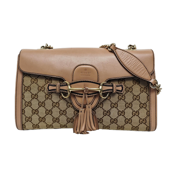 Emily Chain Monogram Fabric Brown